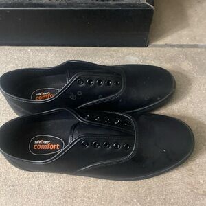 SafeTStep Women's Kandice Black Leather Oxford Sneakers Shoes Worn 1x size 8.5